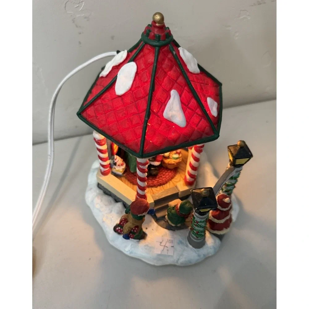 VTG Trim A Home Christmas Village Gazebo Santa Light Up Decoration Sears 788225